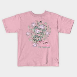 Snake between flowers Kids T-Shirt